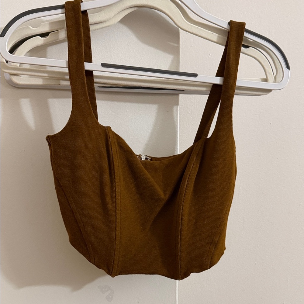 Brown Sleeveless Women's Top